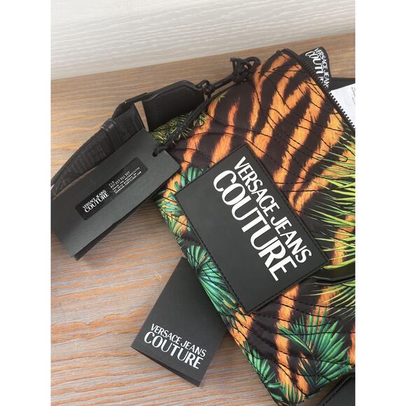 Versace Jeans Couture Crossbody Bag Womens Small Multicolor Tiger Nylon Quilted - Picture 7 of 9